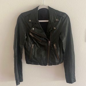 TOPSHOP Black Leather Moto Motorcycle Biker Jacket